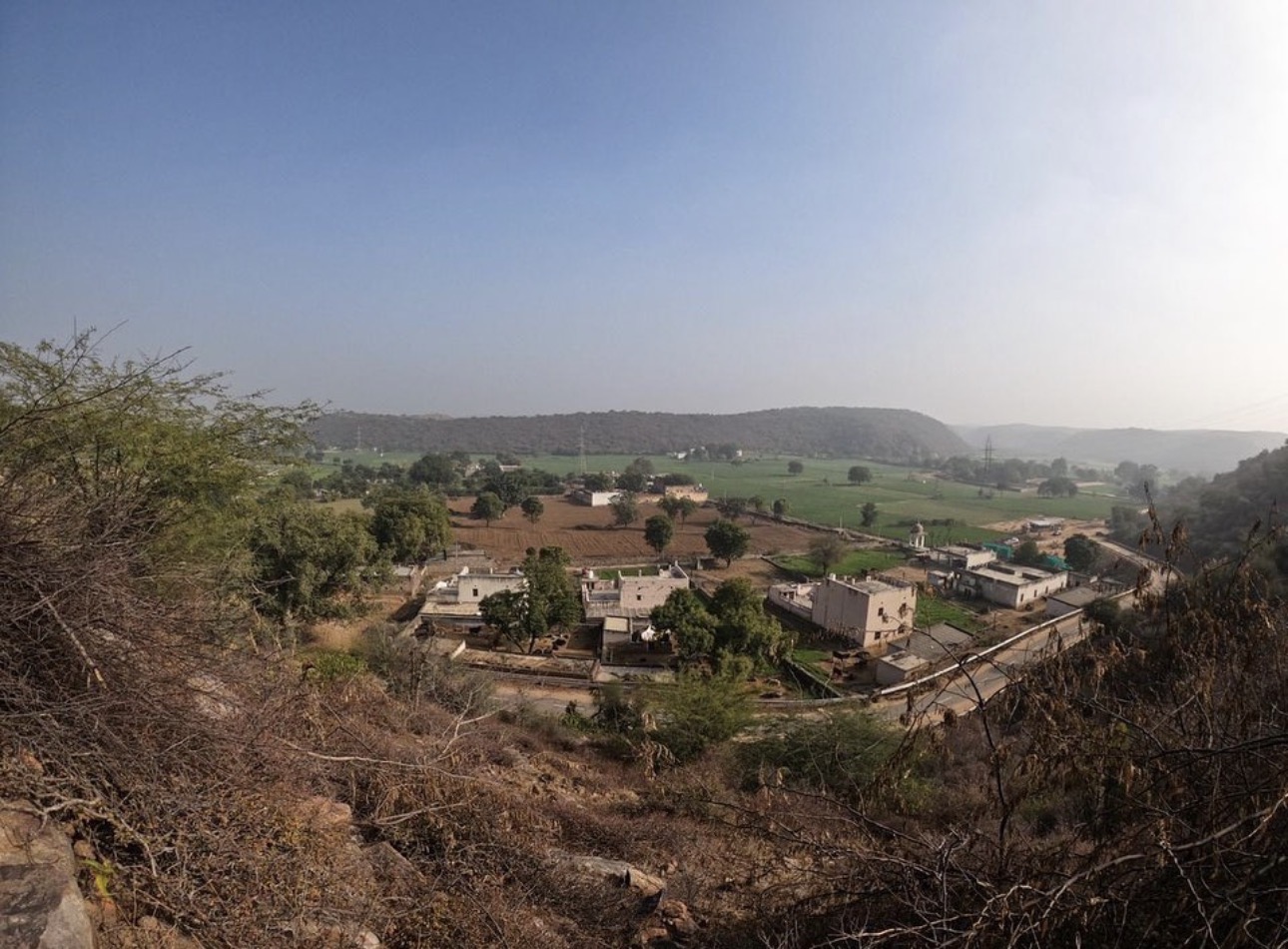 The valley and village below the trail