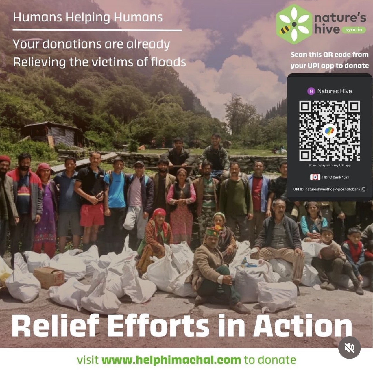 Nature's Hive flood relief in Himachal